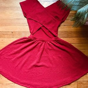 URBAN OUTFITTERS Crisscross Back Red Dress